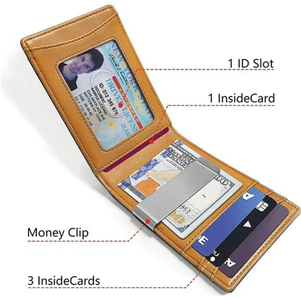 Slim Wallet Money Clip Front Pocket Wallet For Men 8 Cards